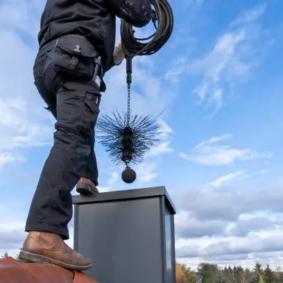 Chimney cleaning service for a residential home