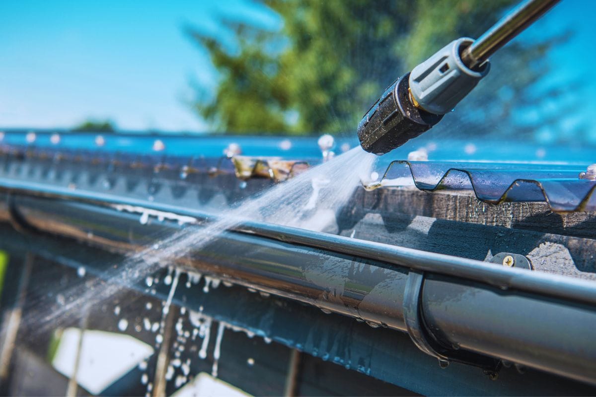 Water Hosing Gutters