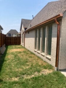 copper gutter and downspout