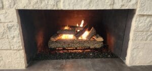 wood burning fireplace