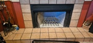 clean chimney with tiles exterior