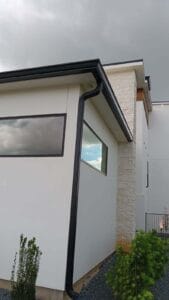 house with well installed gutters