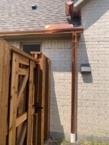 copper gutters and downspout