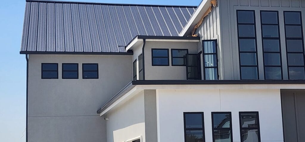 modern house with seamless gutters