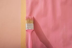 pink painting on wall