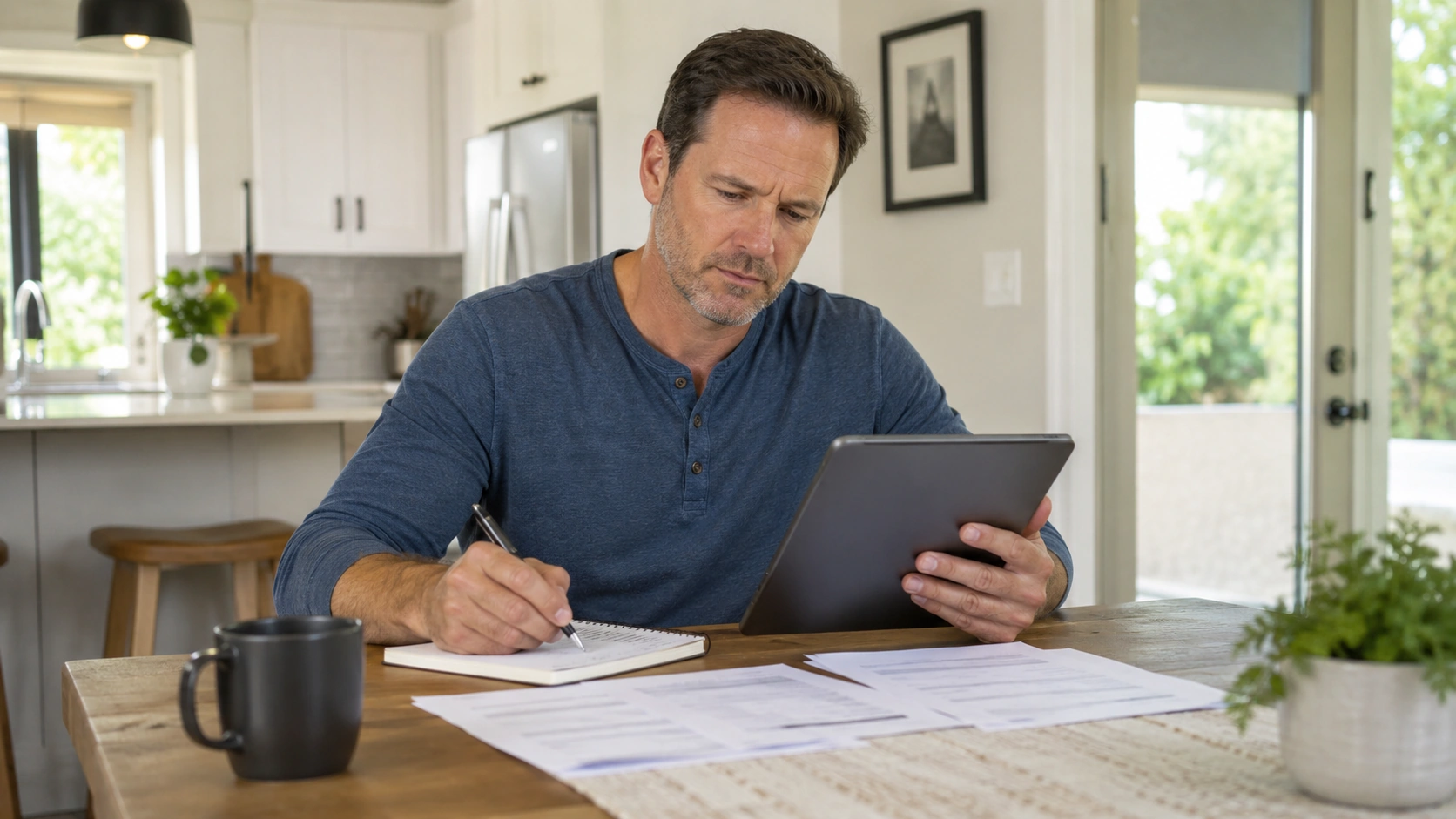 Homeowner researching air duct cleaning companies in Dallas TX
